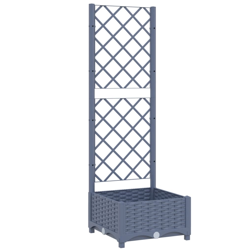 plantekasse med espalier 40x40x121,5 cm PP blågrå