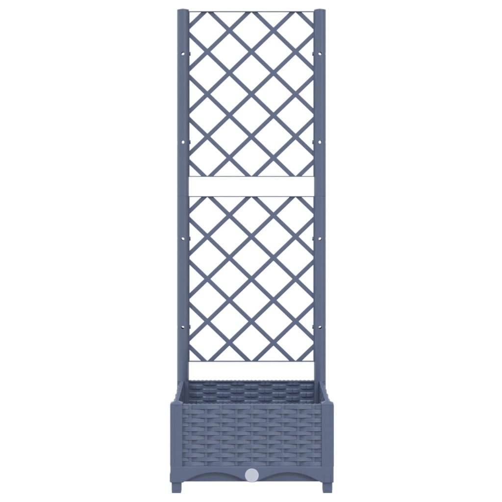 plantekasse med espalier 40x40x121,5 cm PP blågrå