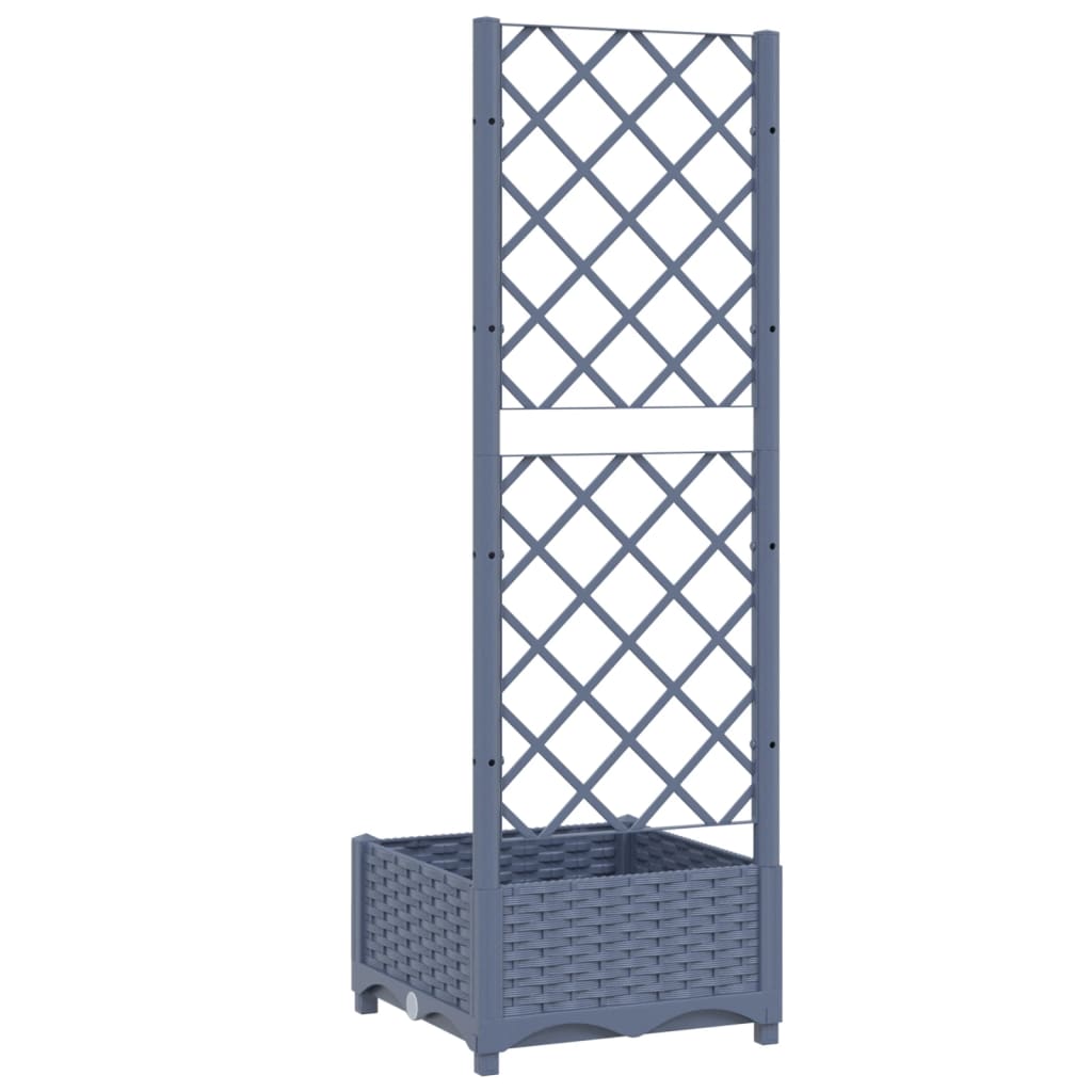 plantekasse med espalier 40x40x121,5 cm PP blågrå