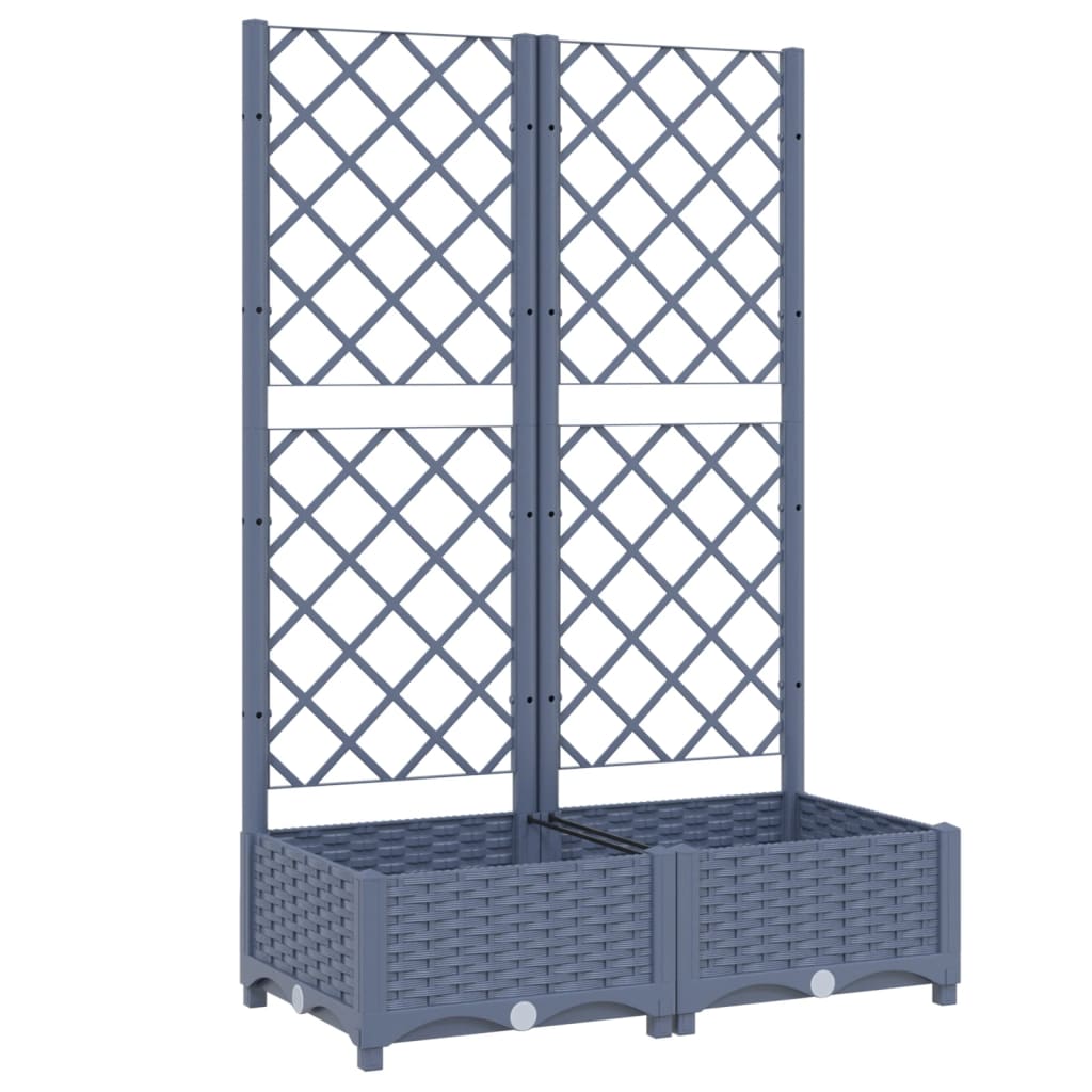 plantekasse med espalier 80x40x121,5 cm PP blågrå