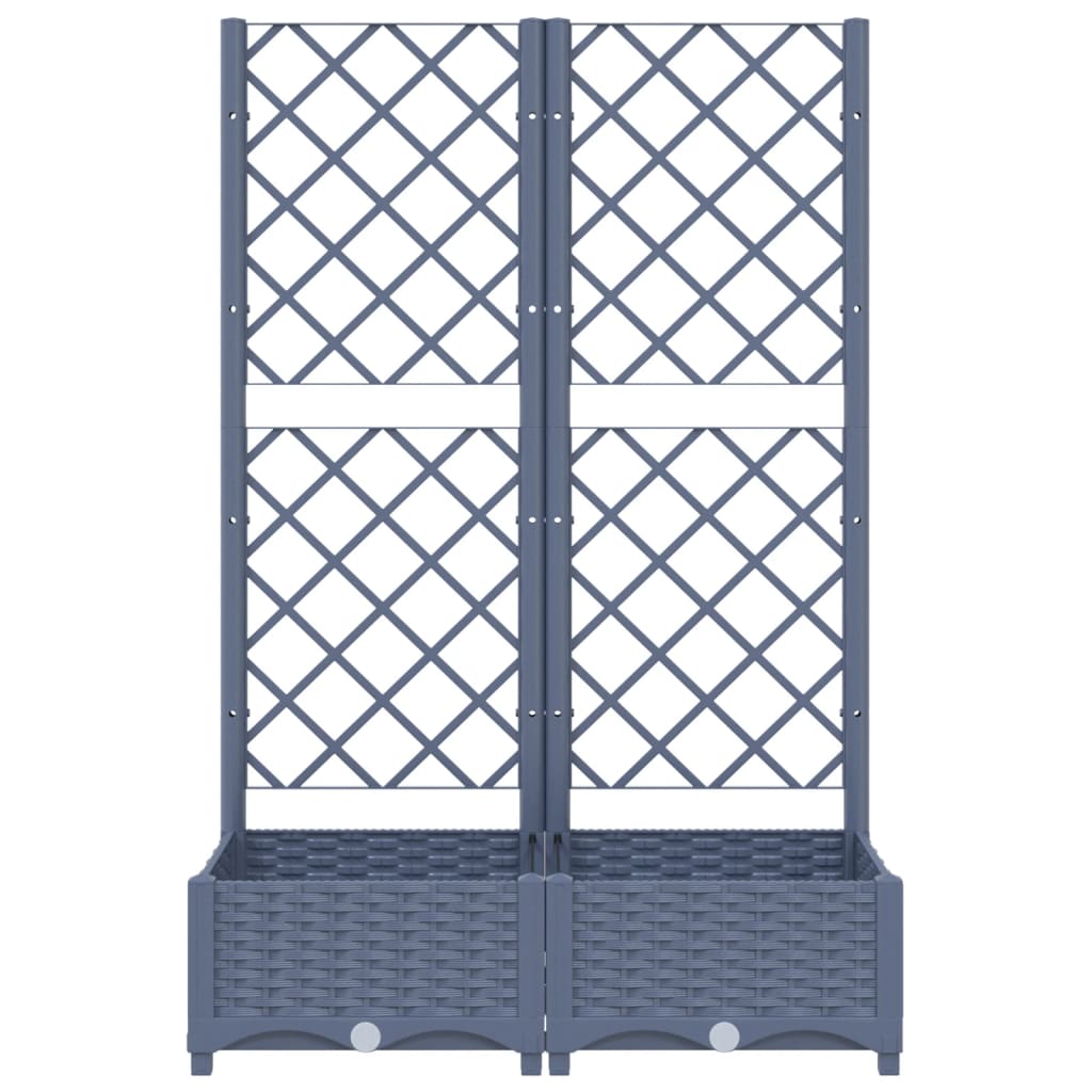 plantekasse med espalier 80x40x121,5 cm PP blågrå