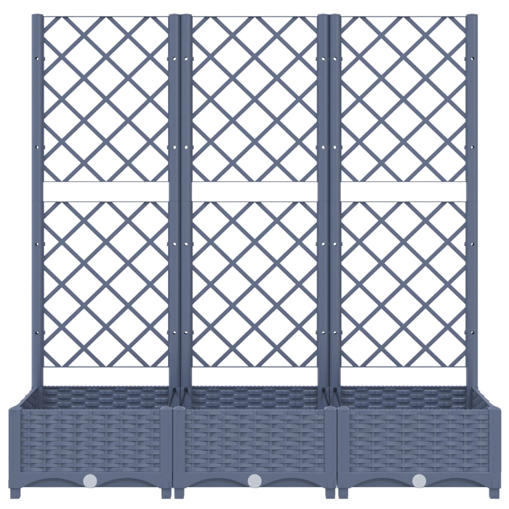 plantekasse med espalier 120x40x121,5 cm PP blågrå