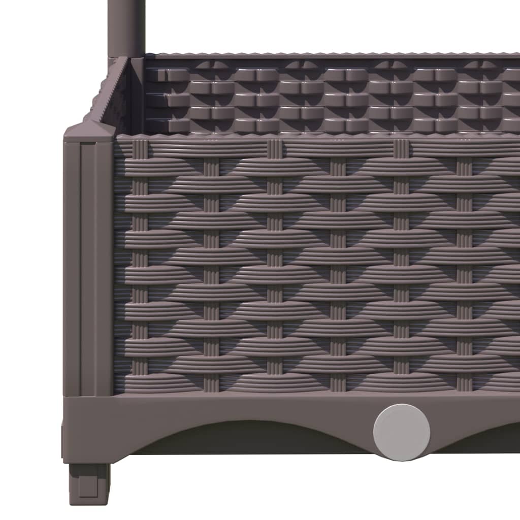 plantekasse med espalier 40x40x121,5 cm PP brun