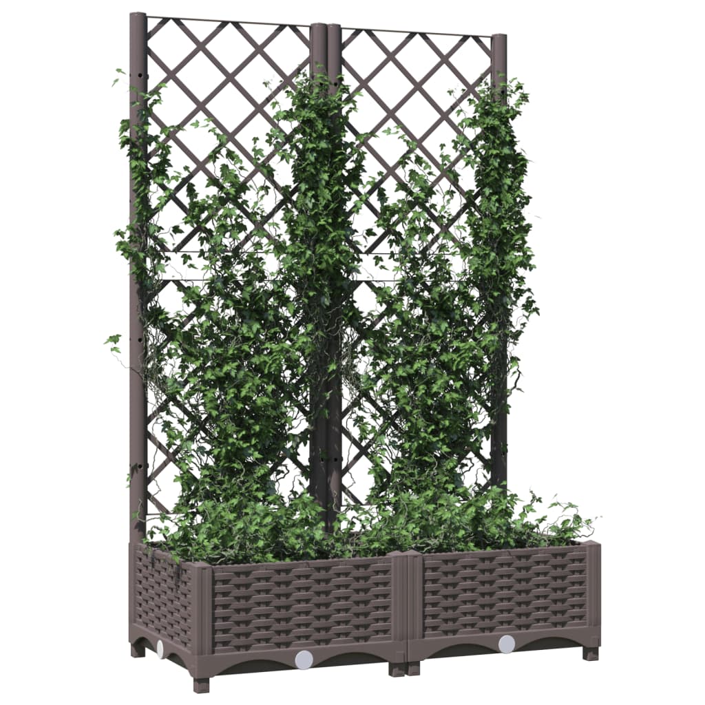 plantekasse med espalier 80x40x121,5 cm PP brun