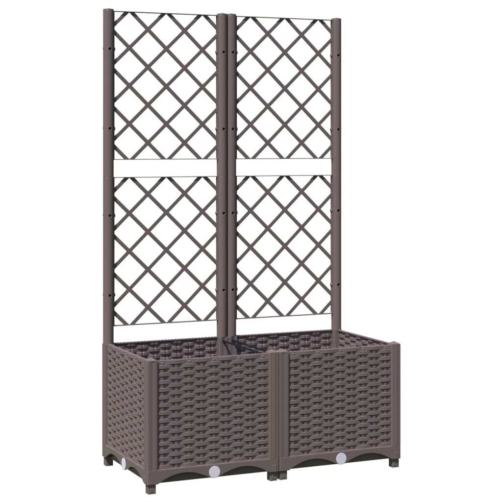 plantekasse med espalier 80x40x136 cm PP brun