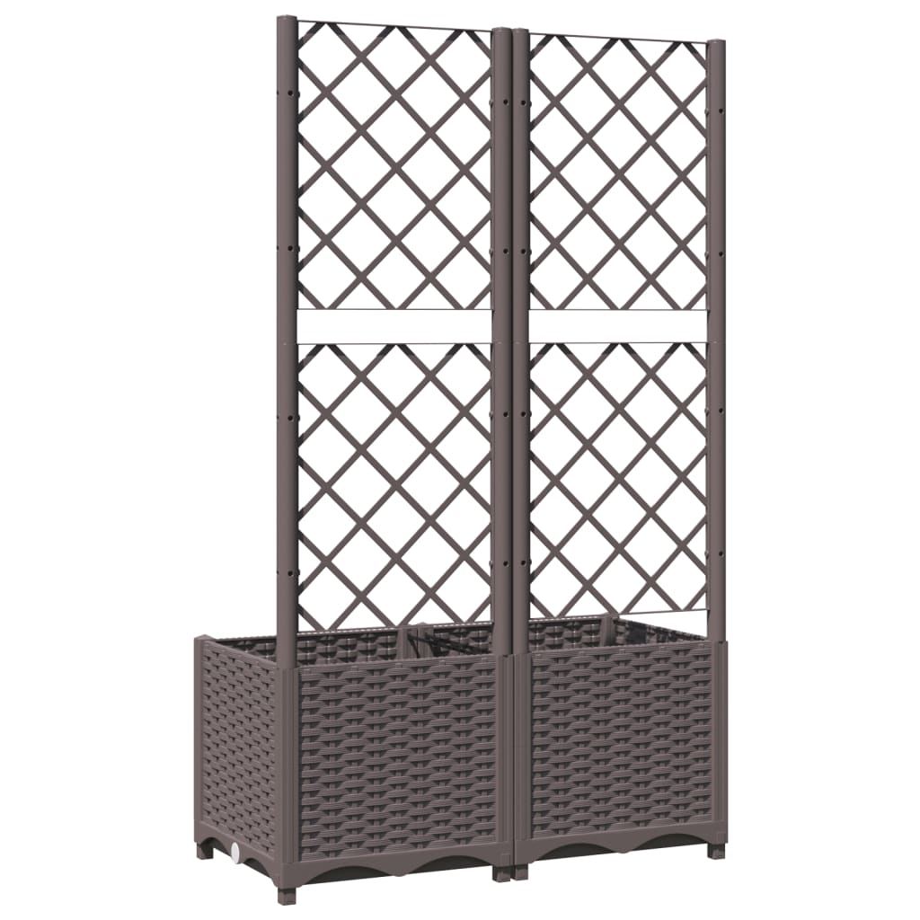 plantekasse med espalier 80x40x136 cm PP brun