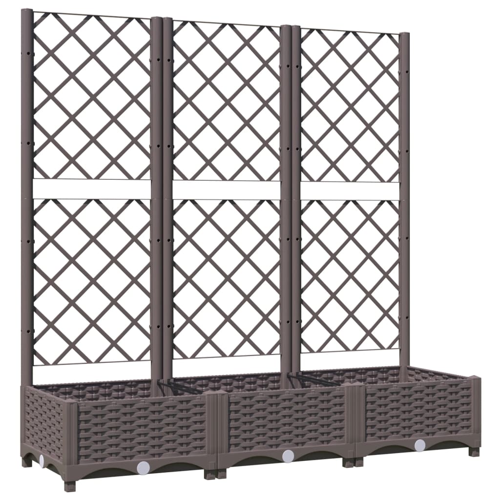 plantekasse med espalier 120x40x121,5 cm PP brun