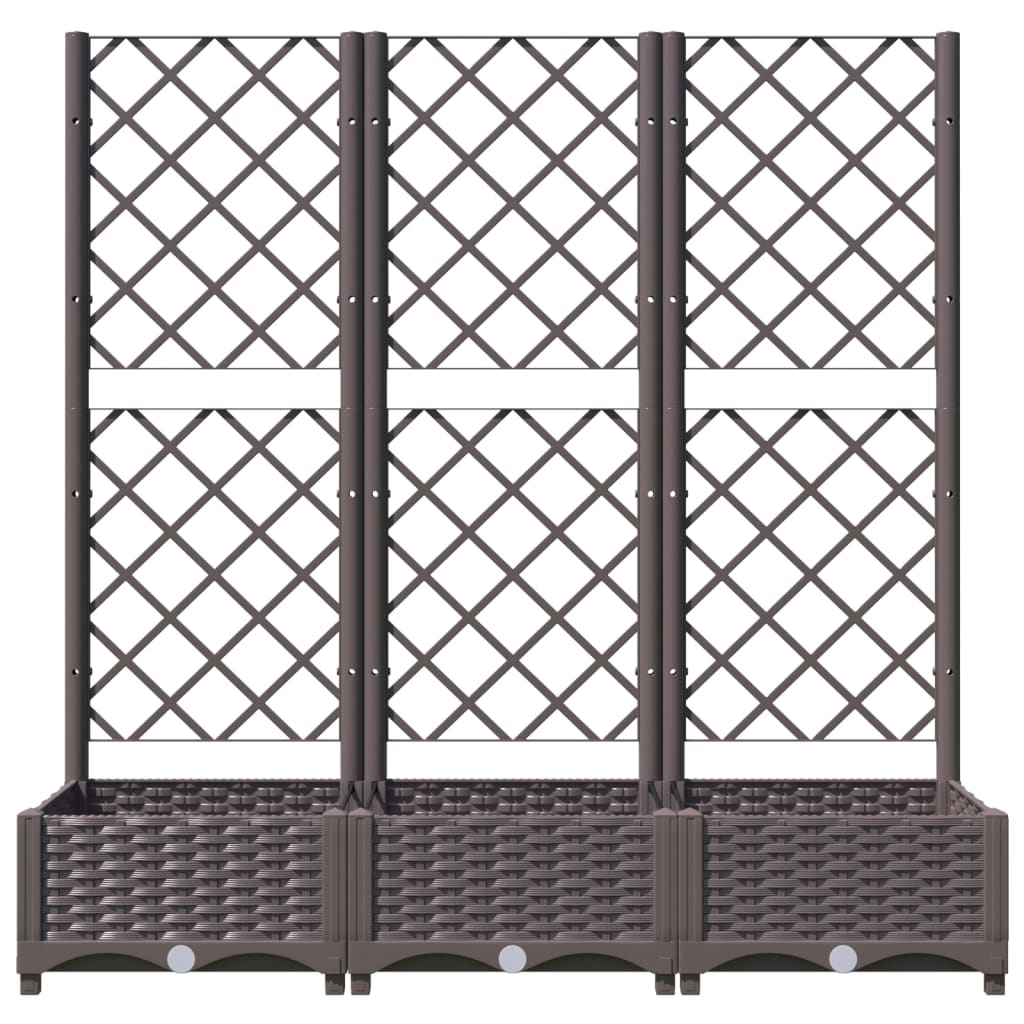 plantekasse med espalier 120x40x121,5 cm PP brun