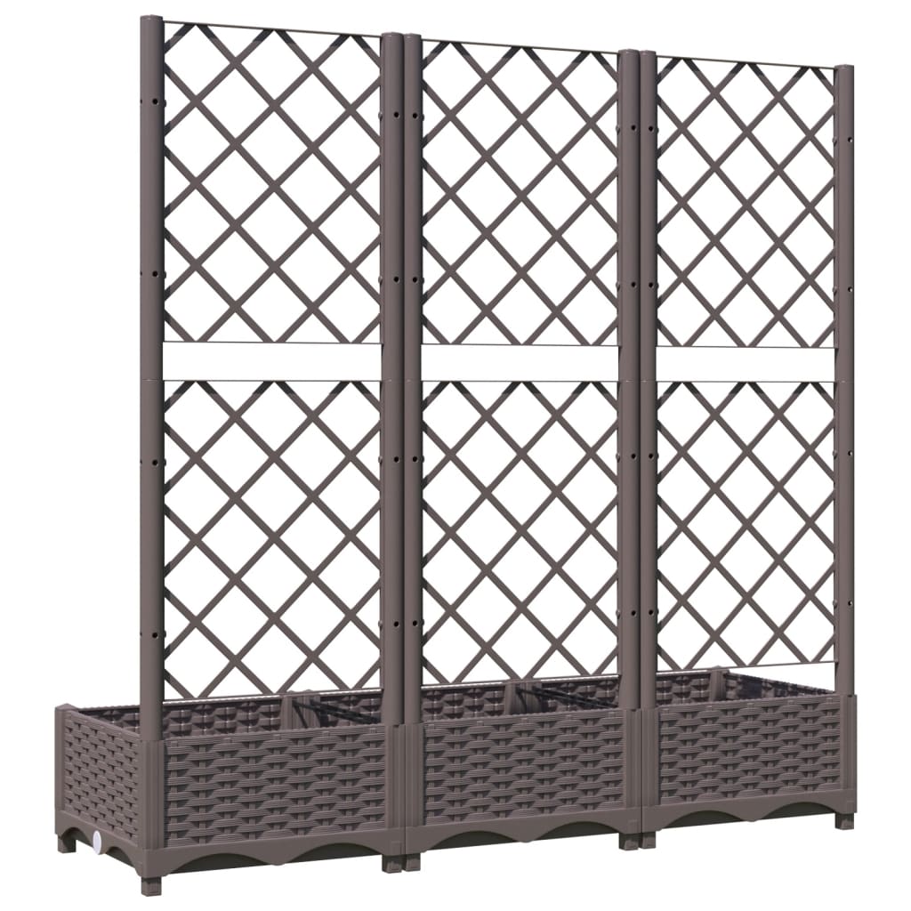plantekasse med espalier 120x40x121,5 cm PP brun