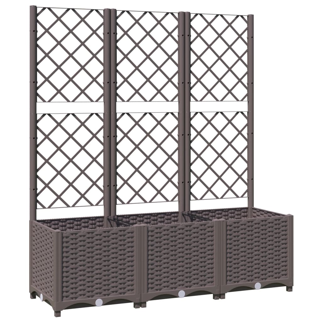 plantekasse med espalier 120x40x136 cm PP brun