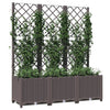 plantekasse med espalier 120x40x136 cm PP brun