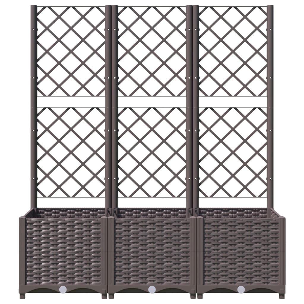 plantekasse med espalier 120x40x136 cm PP brun