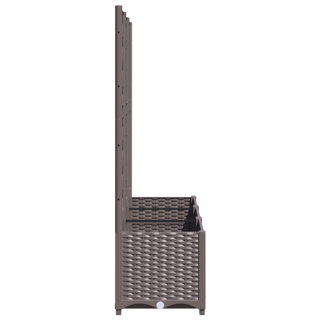 plantekasse med espalier 120x40x136 cm PP brun
