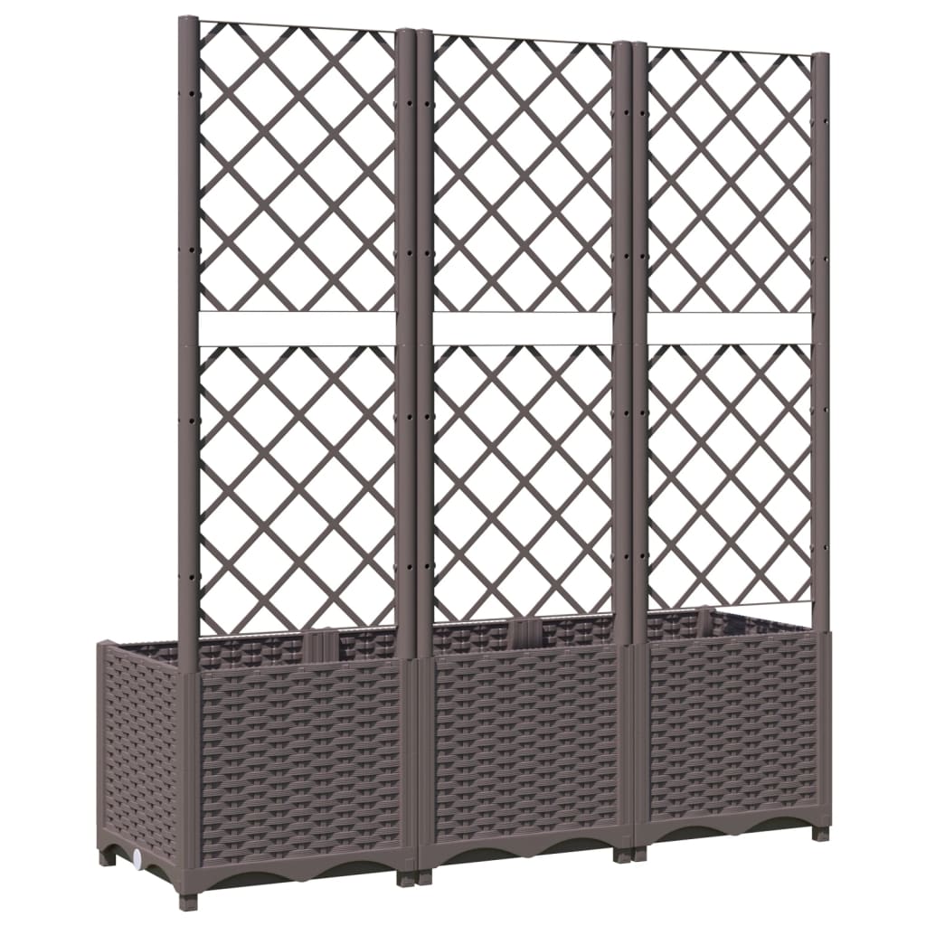 plantekasse med espalier 120x40x136 cm PP brun