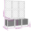 plantekasse med espalier 120x40x136 cm PP brun