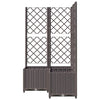 plantekasse med espalier 80x80x136 cm PP brun