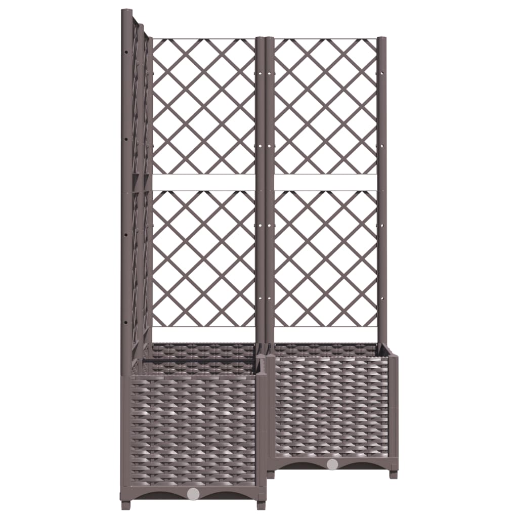plantekasse med espalier 80x80x136 cm PP brun