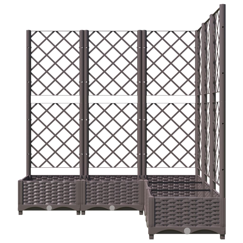 plantekasse med espalier 120x120x121,5 cm PP brun