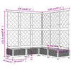 plantekasse med espalier 120x120x121,5 cm PP brun