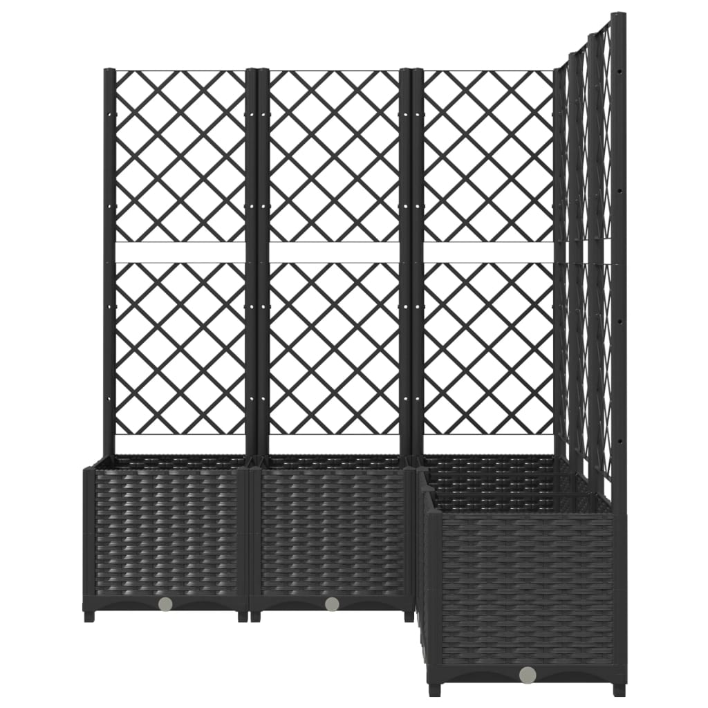 plantekasse med espalier 120x120x136 cm PP sort
