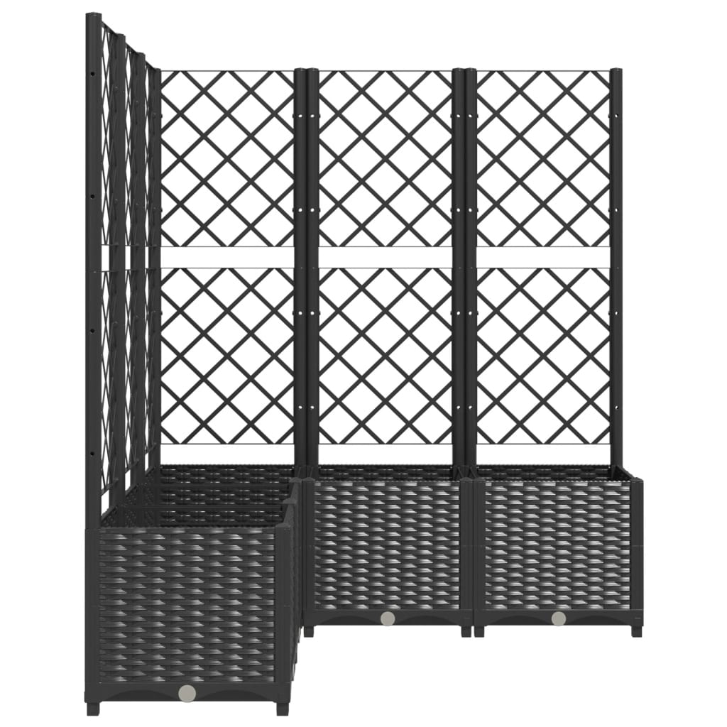 plantekasse med espalier 120x120x136 cm PP sort