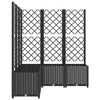 plantekasse med espalier 120x120x136 cm PP sort
