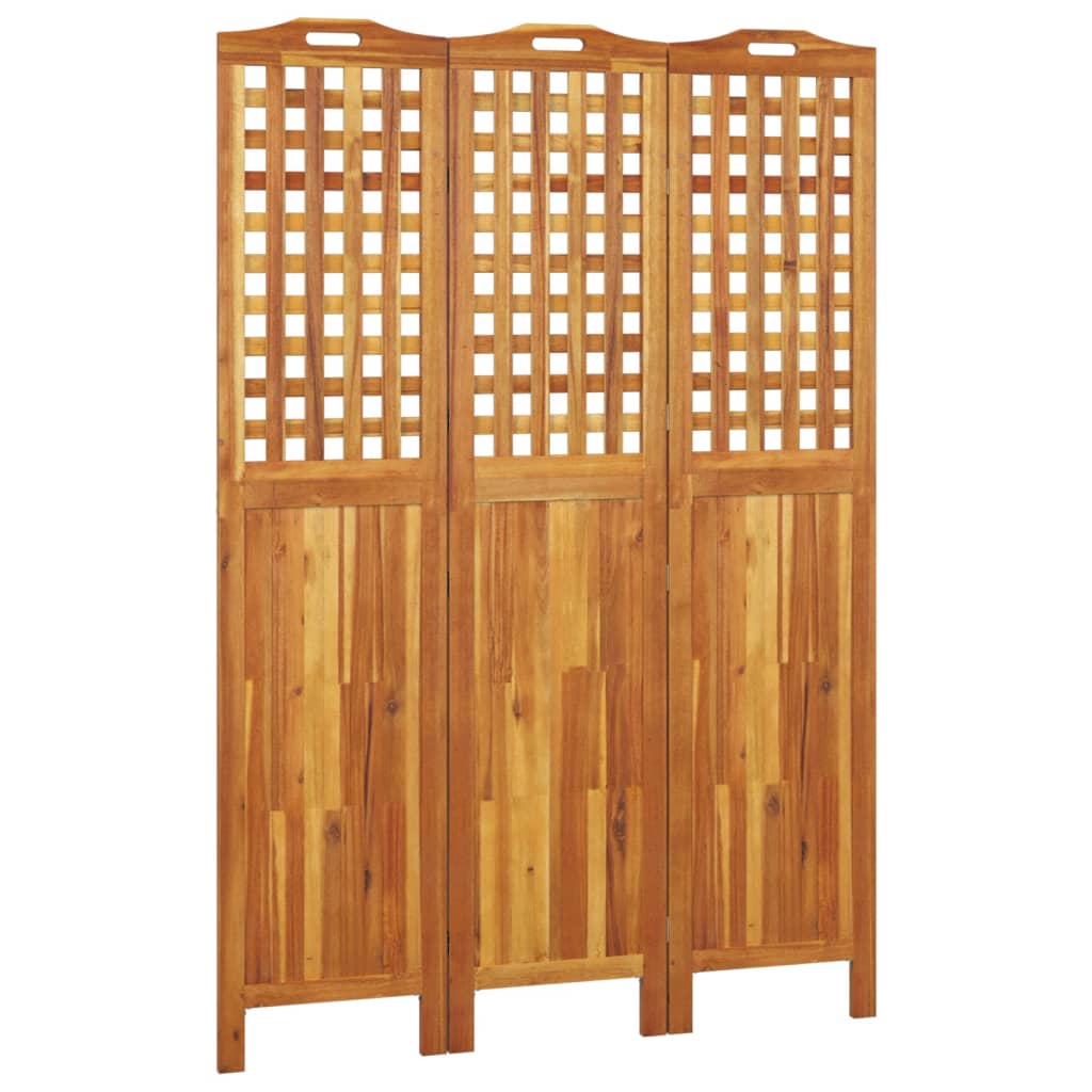 3-panels rumdeler 121,5x2x180 cm massivt akacietræ