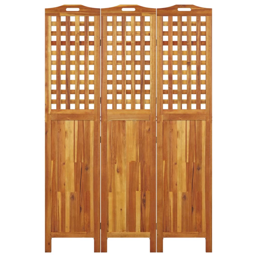 3-panels rumdeler 121,5x2x180 cm massivt akacietræ
