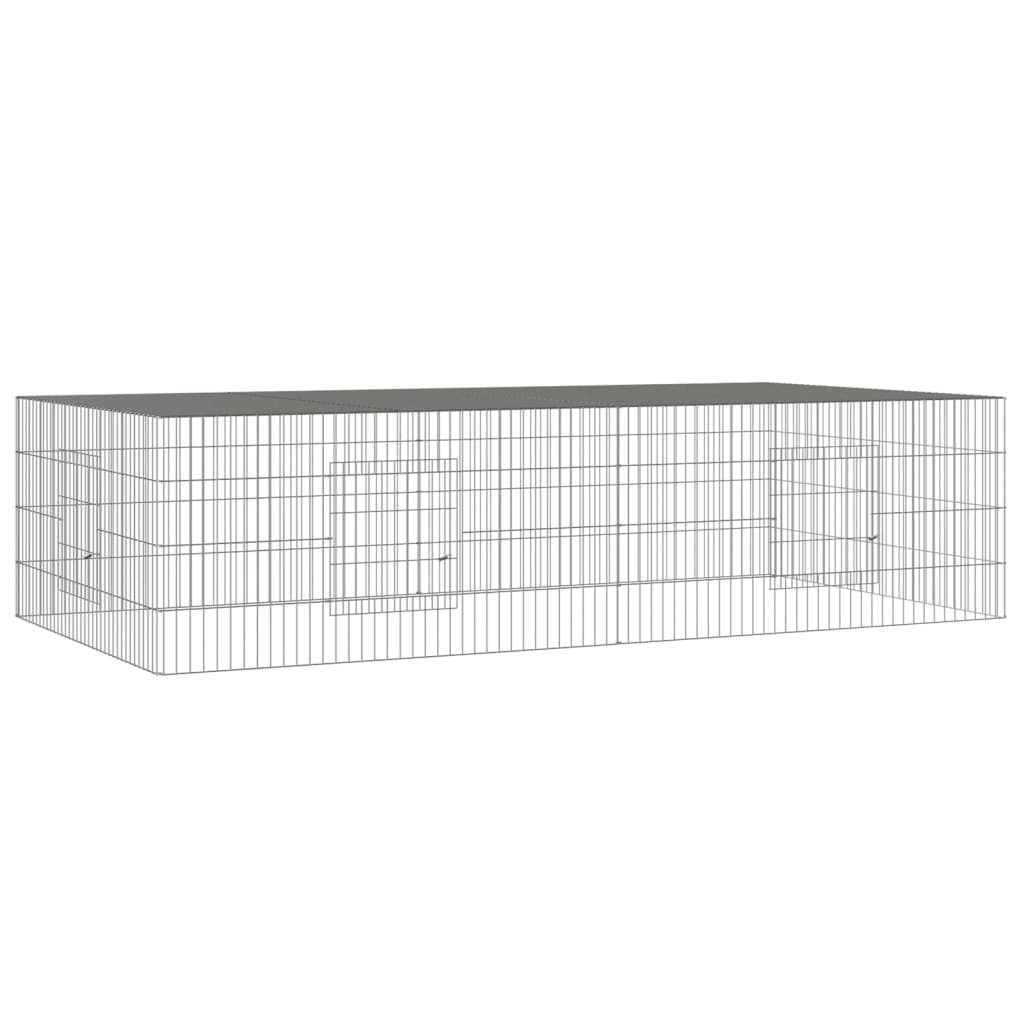2-panels kaninbur 220x110x55 cm galvaniseret jern