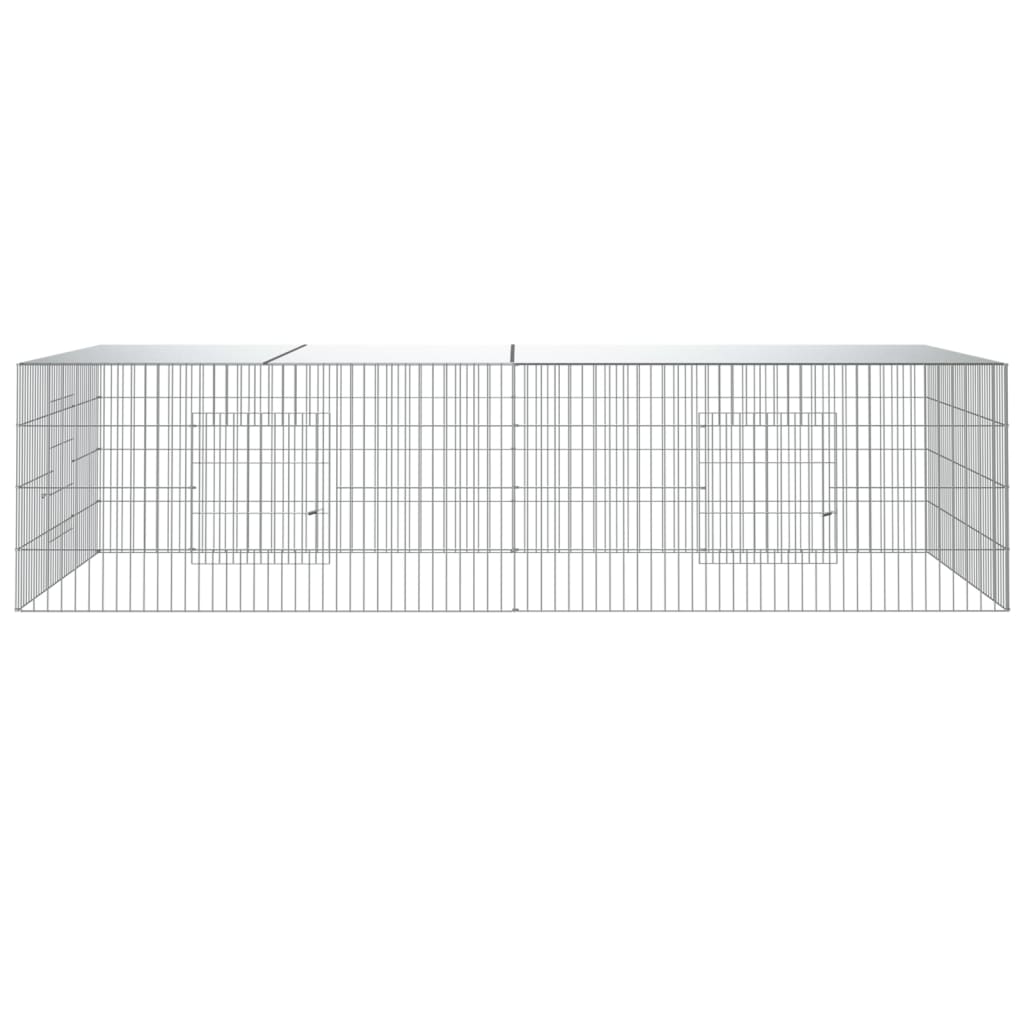 2-panels kaninbur 220x110x55 cm galvaniseret jern