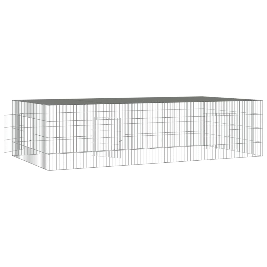 2-panels kaninbur 220x110x55 cm galvaniseret jern