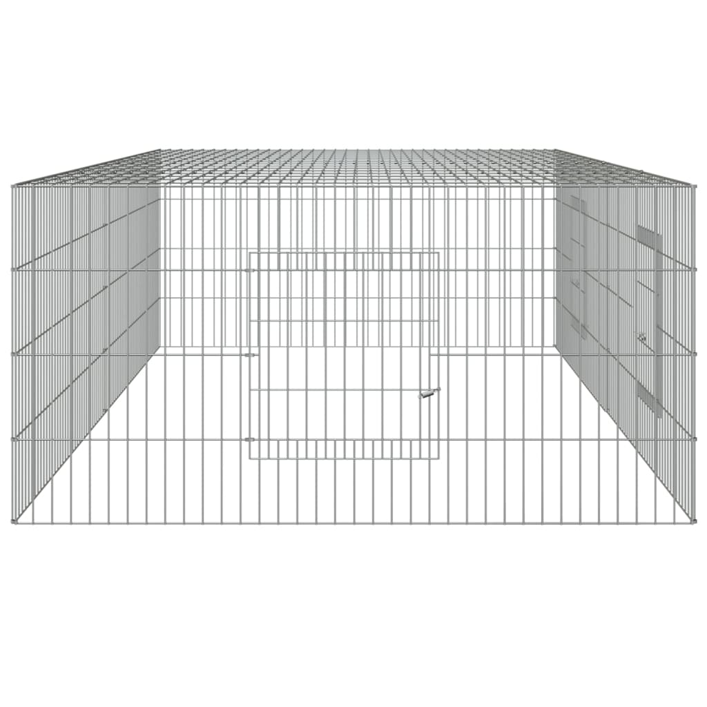 2-panels kaninbur 220x110x55 cm galvaniseret jern