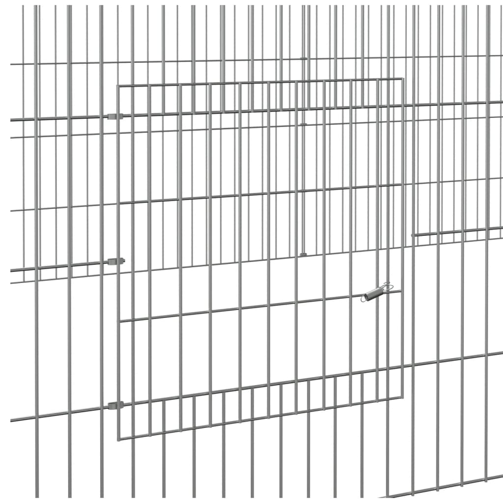 2-panels kaninbur 220x110x55 cm galvaniseret jern