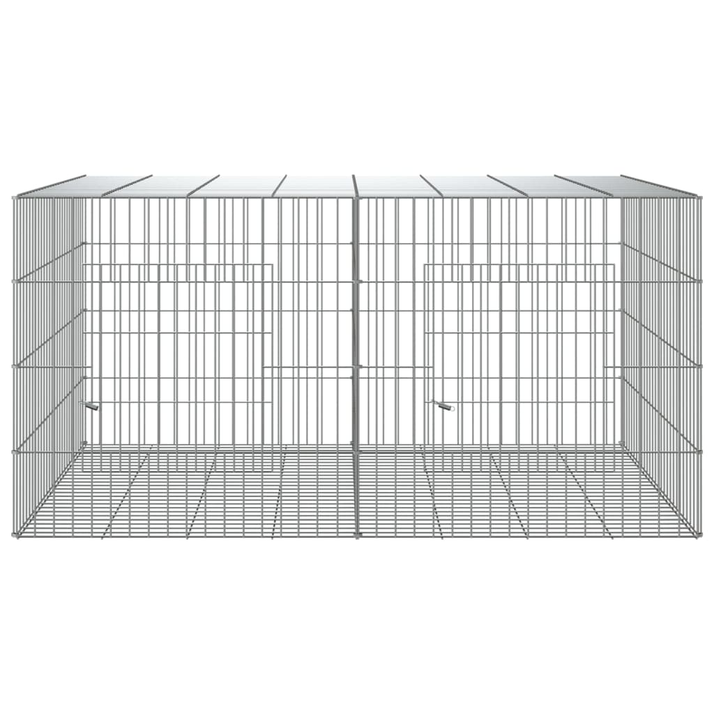 2-panels kaninbur 110x79x54 cm galvaniseret jern