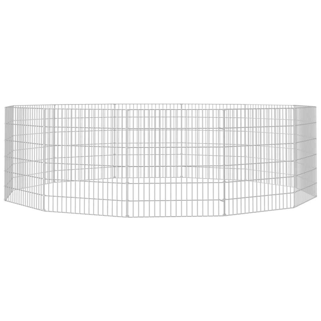 kæledyrsindhegning 54x60 cm 12 paneler galvaniseret jern