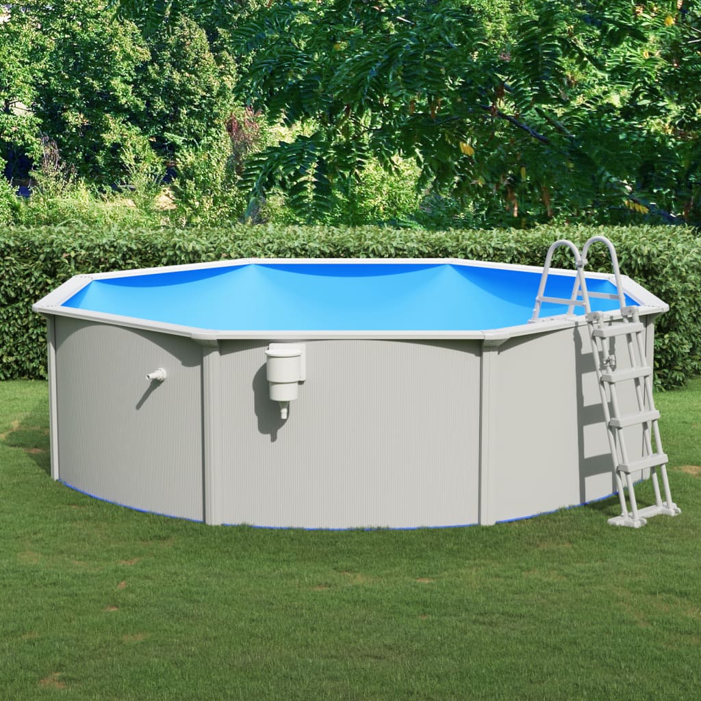 swimmingpool med poolstige 460x120 cm