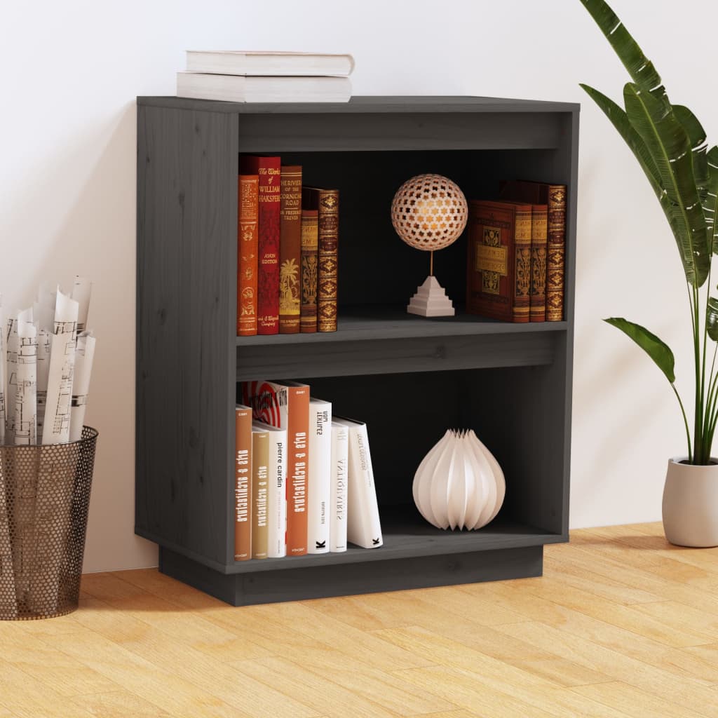 konsolskab 60x34x75 cm massivt fyrretræ grå