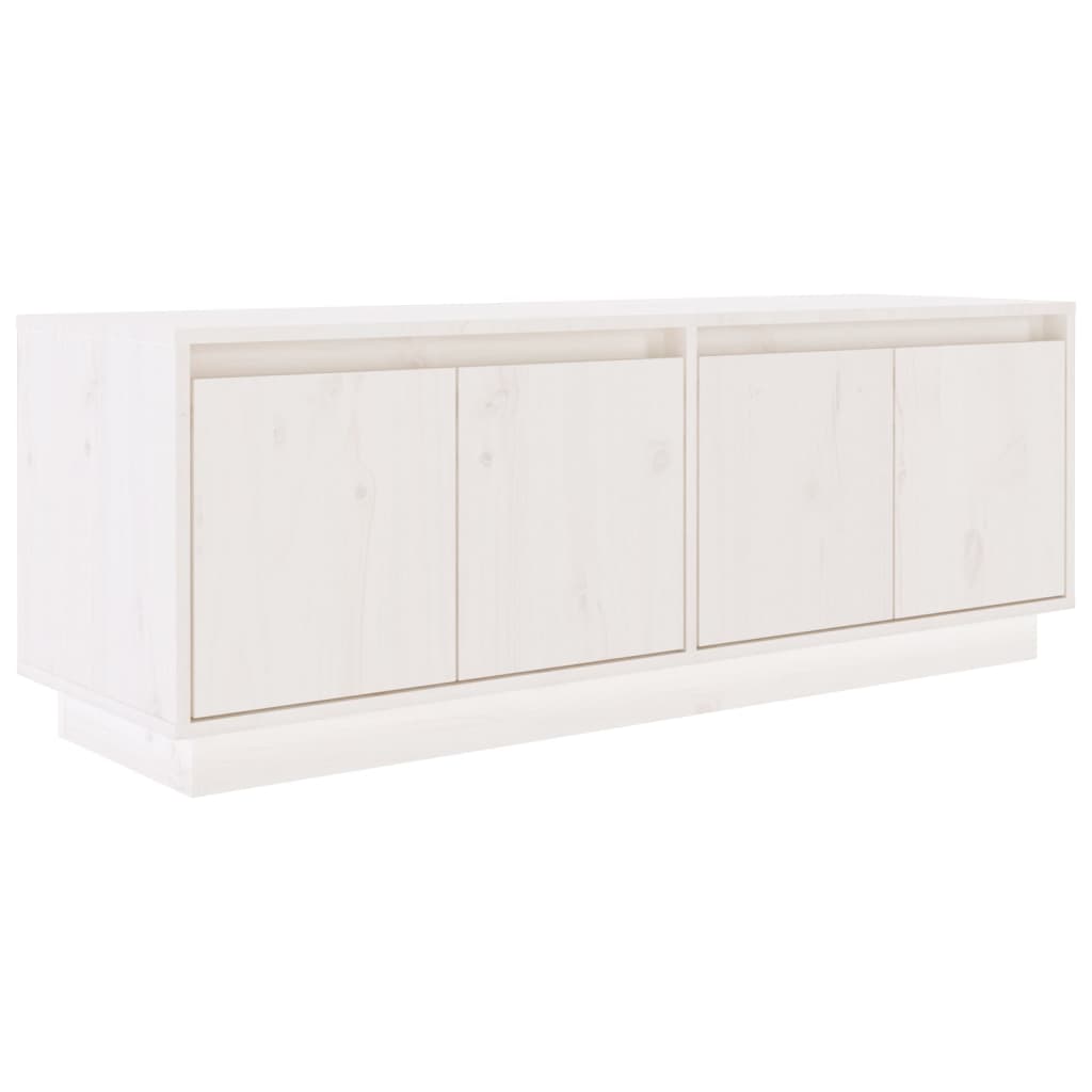 tv-bord 110x34x40 cm massivt fyrretræ hvid