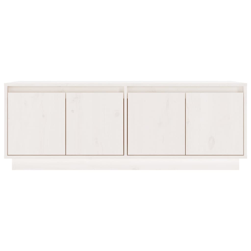 tv-bord 110x34x40 cm massivt fyrretræ hvid