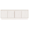 tv-bord 110x34x40 cm massivt fyrretræ hvid