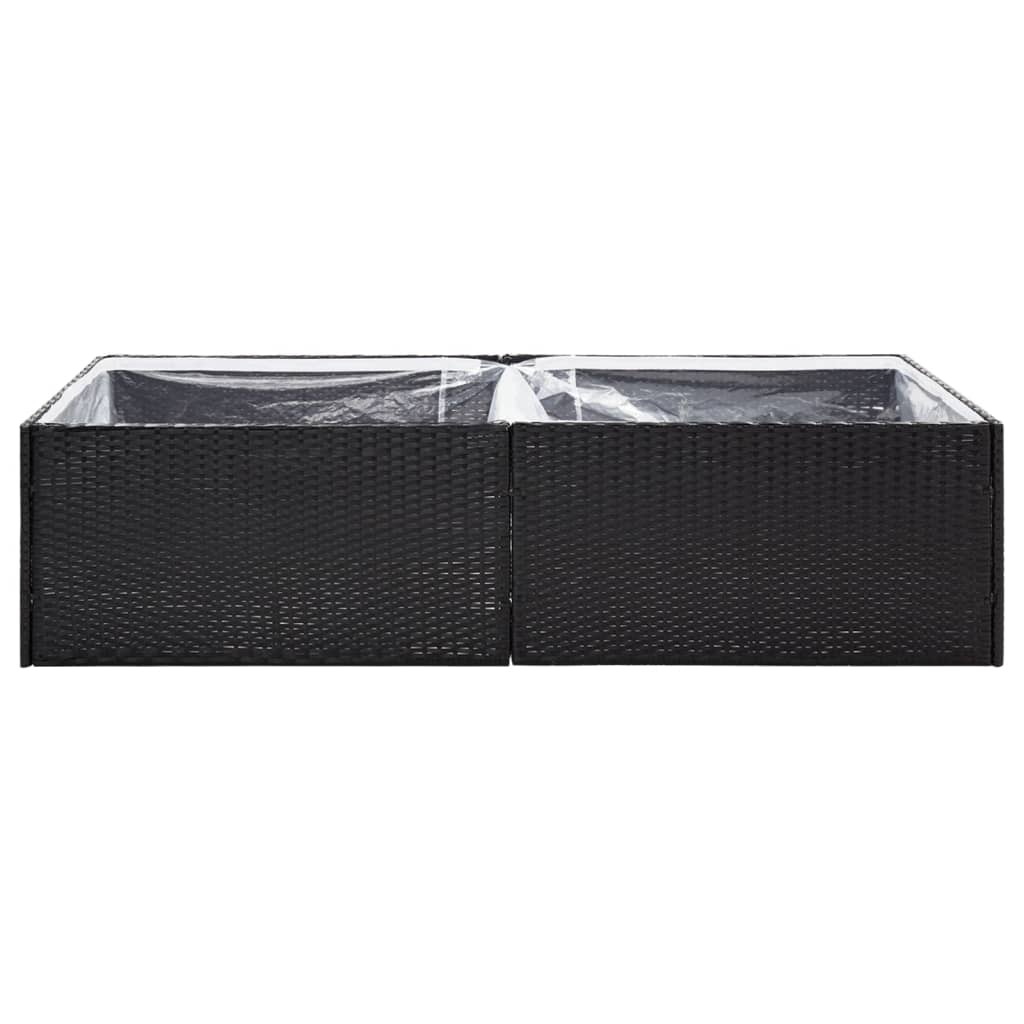 plantekasse 157x80x40 cm polyrattan sort