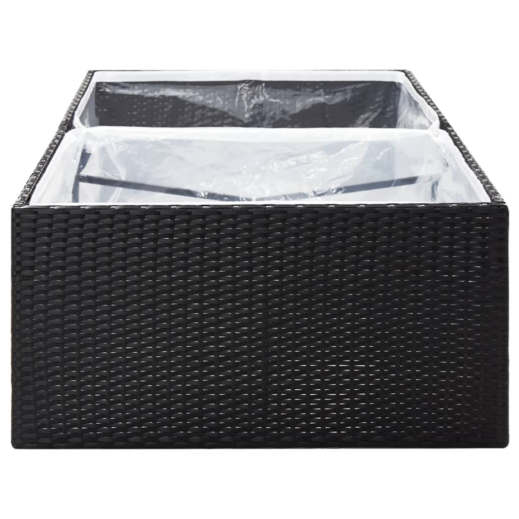 plantekasse 157x80x40 cm polyrattan sort