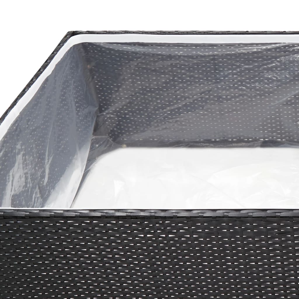 plantekasse 157x80x40 cm polyrattan sort