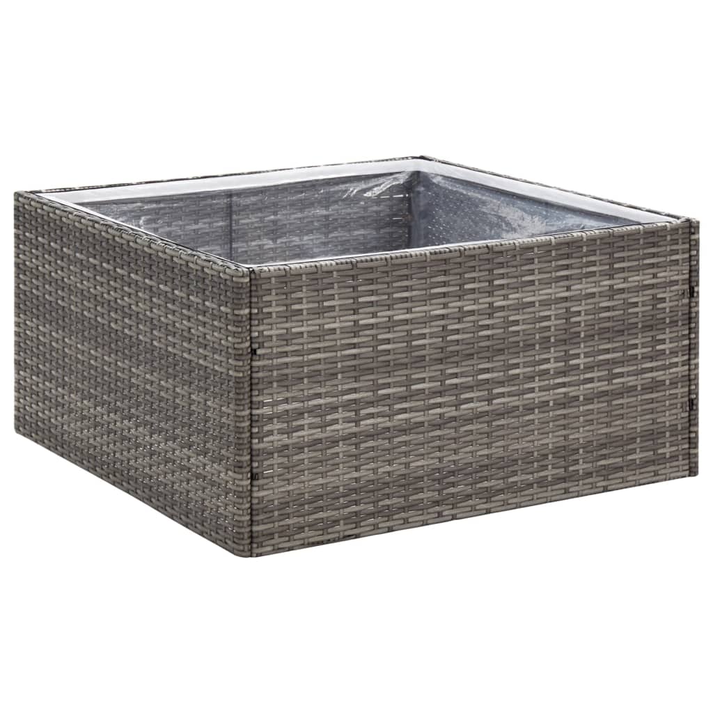plantekasse 80x80x40 cm polyrattan grå
