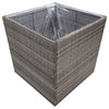 plantekasse 80x80x80 cm polyrattan grå