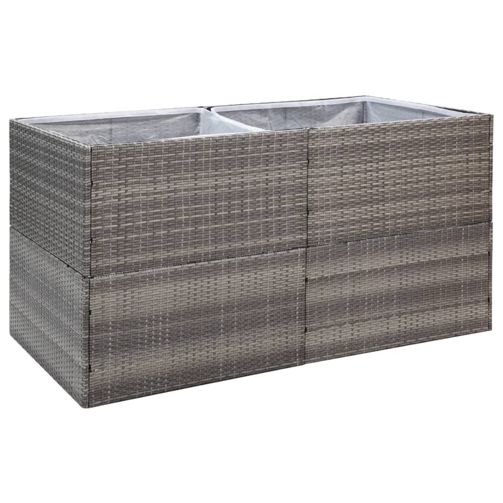 plantekasse 157x80x80 cm polyrattan grå