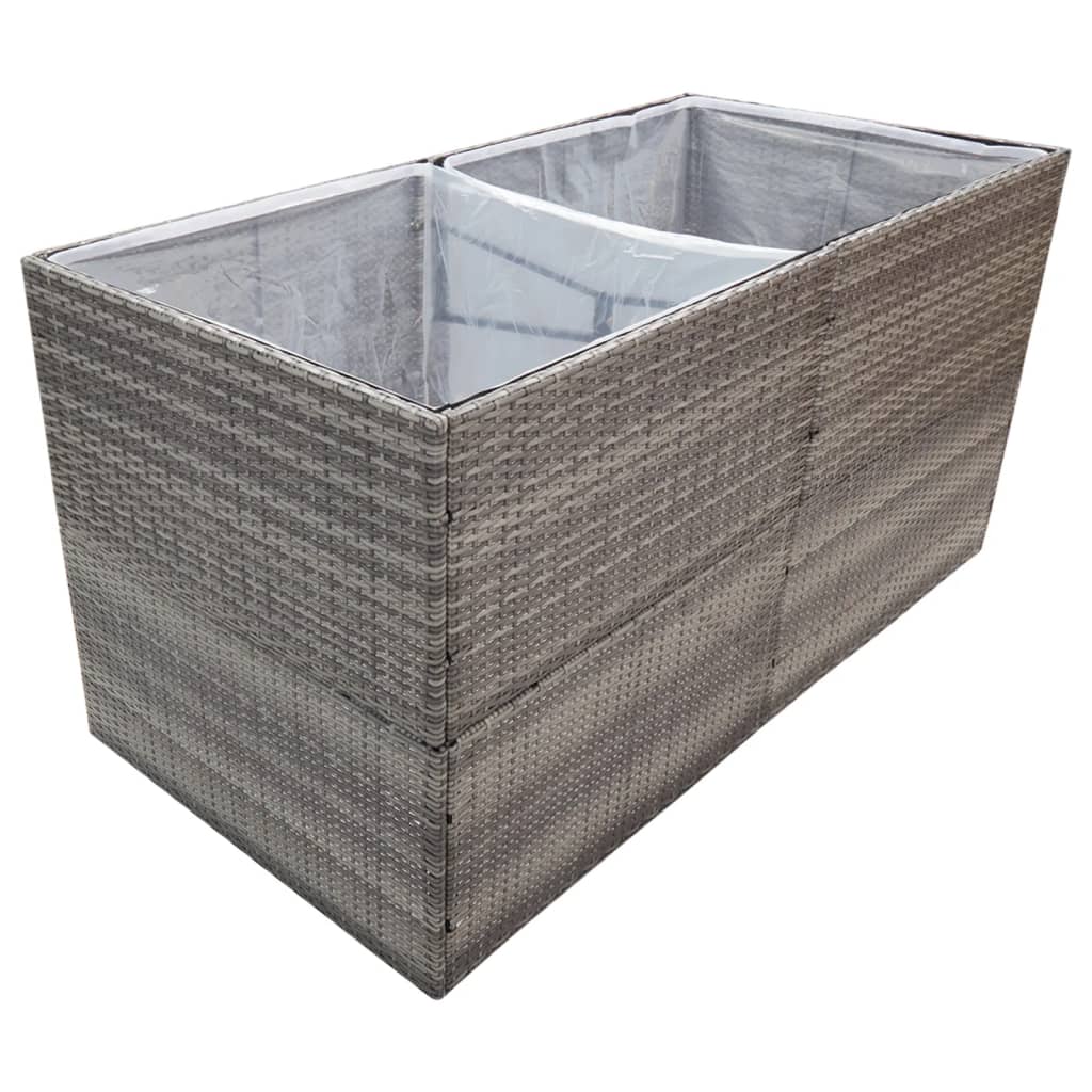 plantekasse 157x80x80 cm polyrattan grå