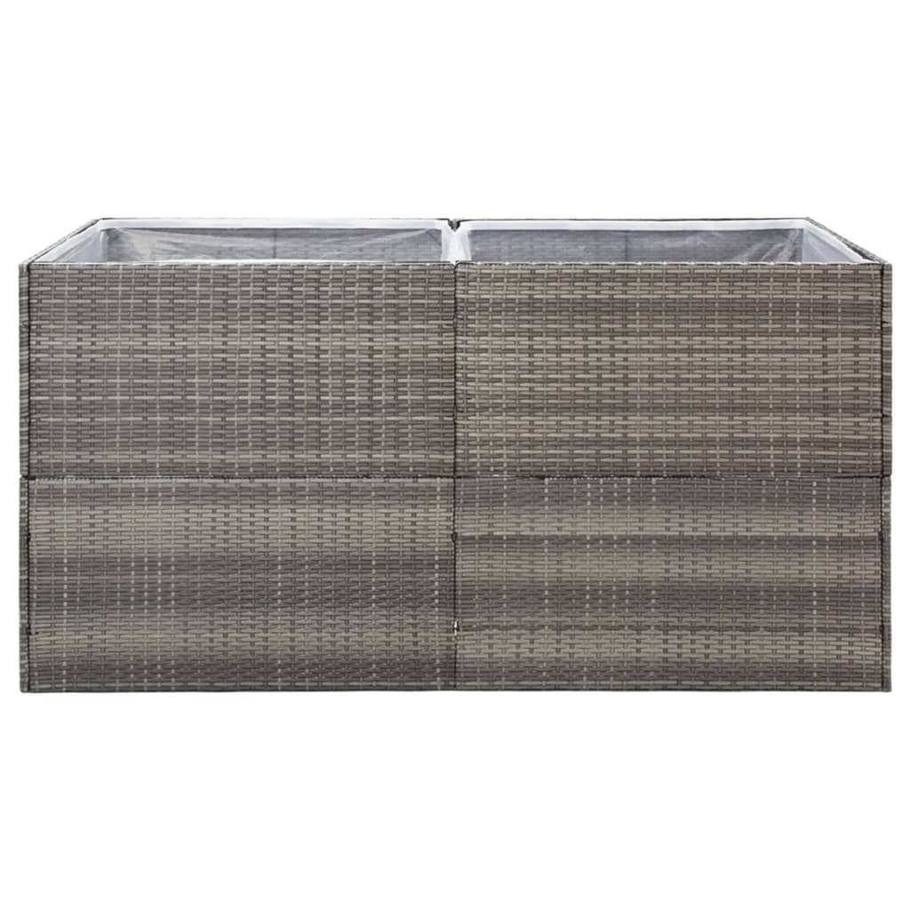 plantekasse 157x80x80 cm polyrattan grå