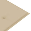 Batavia-bænk med beige hynde 150 cm massivt teaktræ