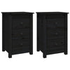sengeborde 2 stk. 40x35x61,5 cm massivt fyrretræ sort